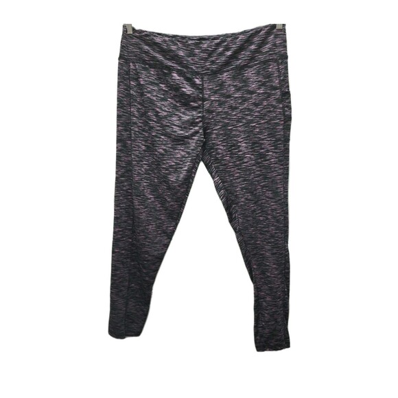 Beverly Hills Polo Club Leggings Womens 2X Black Pink Cropped Activewear Casual - Picture 4 of 9